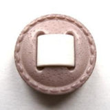 B10069 19mm Dusky Mauve and Cream Leather Effect Shank Button - Ribbonmoon
