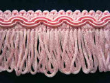 FT787 35mm Baby Pink Looped Fringe on a Decorated Braid - Ribbonmoon