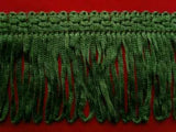 FT1870 45mm Dusky Leaf Green Looped Fringe on a Decorated Braid - Ribbonmoon