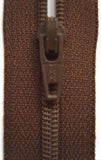 Z2088 YKK 18cm Deep Medium Brown Nylon No.3 Closed End Zip - Ribbonmoon