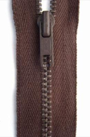 Z4902 YKK 15cm Brown Closed End Zip No.2 Metal Teeth - Ribbonmoon