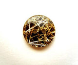 B13927 11mm Black and Gold under a Clear Surface 2 Hole Button - Ribbonmoon