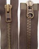 Z3184 60cm Chive Green YKK Double Ended Zip, Brass Teeth No.8 - Ribbonmoon