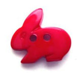 B8538 17mm Red Rabbit Shape Gloss Novelty 2 Hole Button - Ribbonmoon
