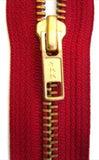 Z4872 YKK 18cm Scarlet Berry Closed End No.5 Zip with Brass Teeth - Ribbonmoon