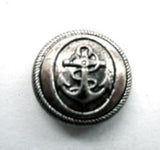 B9468 17mm Anti-Silver Gilded Poly Domed Anchor Design Shank Button - Ribbonmoon