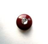 B12418 11mm Glossy Wine Shank Button with a Diamante Jewel Centre