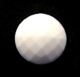 B12976 18mm White Domed Gloss Golf Ball Shank Button