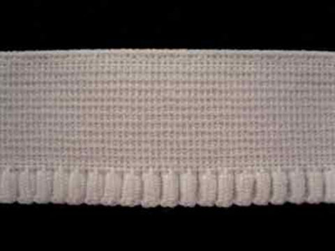 EW89 26mm White Woven Elastic with a Frilled Edge - Ribbonmoon