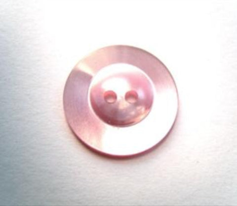 B17123 14mm Pale Rose Pink Pearlised Polyester 2 Hole Button