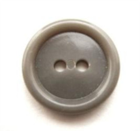B11966 19mm Mid Grey Gloss 2 Hole Button - Ribbonmoon