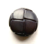 B9210 17mm Smoked Grey Leather Effect "Football" Shank Button - Ribbonmoon