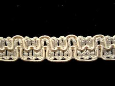 FT1862 13mm Ivory and Cream Cord Decorated Gimp Braid