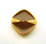 B15252 15mm Golden Brown and Gilded Dark Gold Poly Shank Button - Ribbonmoon