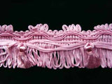 FT519 46mm Tea Rose Pink Looped and Tassel Fringe on a Decorated Braid - Ribbonmoon