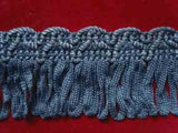 FT1498L 35mm Moonlight Blue Looped Fringe on a Decorated Braid