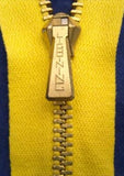 Z2331 29cm Deep Yellow Brass Teeth No.5 Open End Zip - Ribbonmoon