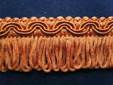 FT880 27mm Pale Walnut Brown Looped Fringe on a Decorated Braid - Ribbonmoon