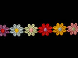 DT25 25mm Multi Coloured Daisy Lace Trim - Ribbonmoon