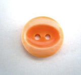 B16059 16mm Frosted Pastel Orange Glossy Oval Centre 2 Hole Button - Ribbonmoon