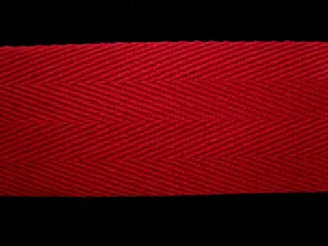 WTAPE11 38mm Claret Herringbone Twill Tape 100% Cotton Webbing - Ribbonmoon