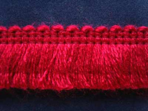 FT1998 23mm Cardinal Red Cut Ruched Fringing - Ribbonmoon