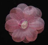 RB473 25mm Pink Sheer Flower with an Iridescent Sequin and Pearl Centre