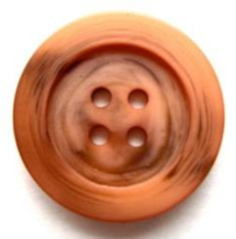 B5955 22mm Dusky Apricot and Brown Soft Sheen 4 Hole Button - Ribbonmoon