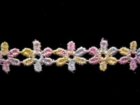 DT28 13mm Multi Coloured Daisy Lace Trim - Ribbonmoon