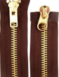 Z3234 61cm Dark Brown Double Ended Zip, Brass Teeth No.10