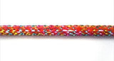 C331 4mm Orange Cord with a Woven Multi-Coloured Metallic Lurex