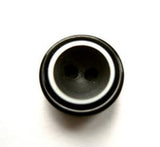 B17651 16mm Black and White Chunky Matt Centre 2 Hole Button - Ribbonmoon