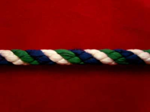 C053 6mm Navy, White and Bottle Green Crepe Cord
