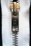 Z1824 25cm White YKK Metal Teeth No.5 Open End Zip - Ribbonmoon