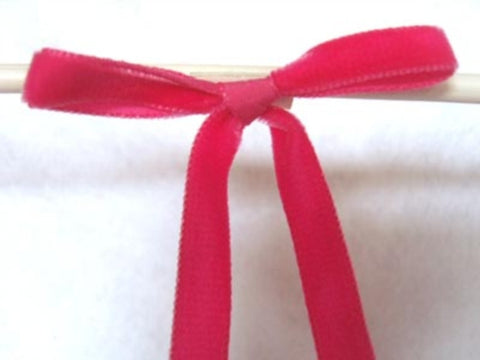 R6062 10mm Deep Shocking PInk Nylon Velvet Ribbon by Berisfords - Ribbonmoon
