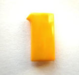 B7051 15mm Letter I Alphabet Shank Button Yellow