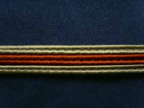 FT1241 10mm Rich Brown and Pale Khaki Green Corded Braid - Ribbonmoon