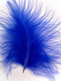 MARAB37 Dark Royal Blue Marabou Feathers, 20 per pack. 10cm x 15cm approx - Ribbonmoon