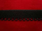 EB64 12mm Black Soft Back Looped Elastic. - Ribbonmoon