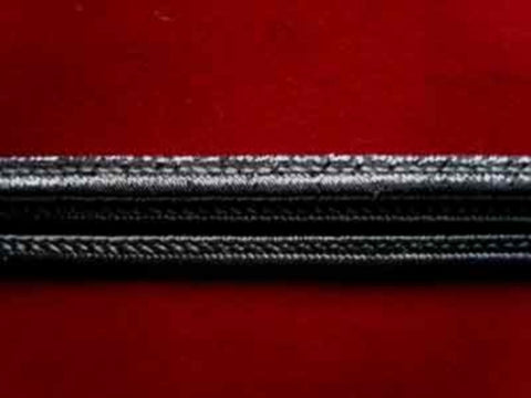 FT1681 11mm Metallic Silver, Black and Dark Grey Corded Braid - Ribbonmoon