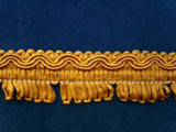 FT234 28mm Burnt Old Gold Looped Fring on a Decorated Braid