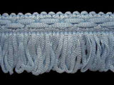 FT1031 32mm Sky Blue Looped Fringe on a Decorated Braid - Ribbonmoon