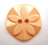 B5086 22mm Peach Gloss Flower Design 2 Hole Button - Ribbonmoon