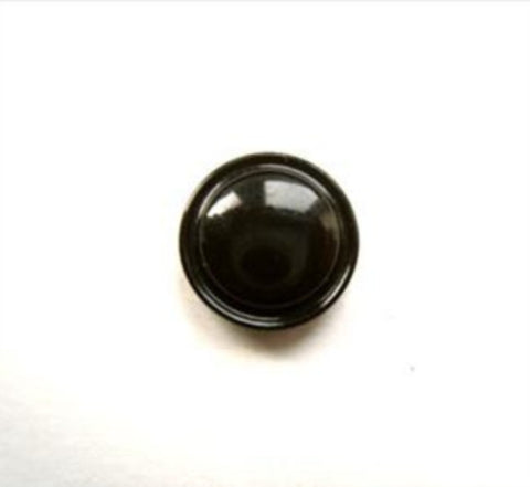 B12622 11mm Black Glossy and Domed Shank Button - Ribbonmoon