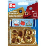 Eyelet06 14mm Gold Brass Metal Eyelets with Washers x 10 Rustproof