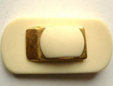 B11067 45mm Three Tier Shank Button,Bone Cream and Gilded Gold - Ribbonmoon