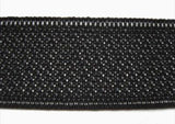 PETER04 32mm Black Petersham Non Roll Elastic. - Ribbonmoon