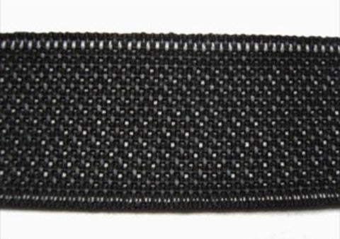 PETER04 32mm Black Petersham Non Roll Elastic. - Ribbonmoon