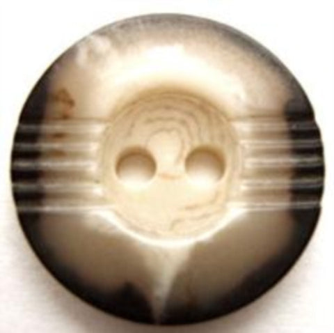 B13505 22mm Black, Grey and Off White 2 Hole Button - Ribbonmoon