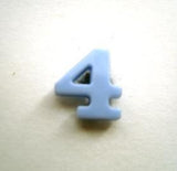 B14418 10mm Pale Blue Number Four Shaped Novelty Shank Button - Ribbonmoon